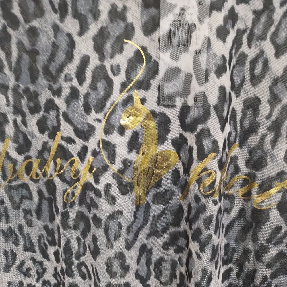 BABY PHAT Trendy Plus Size Sheer Animal Print T-Shirt - Picture 3 of 9